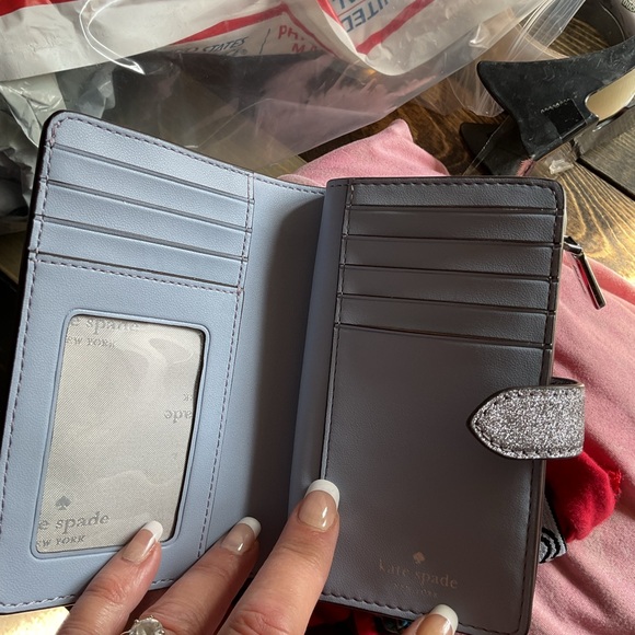 Kate Spade Silver Glitter Clutch - Picture 2 of 4